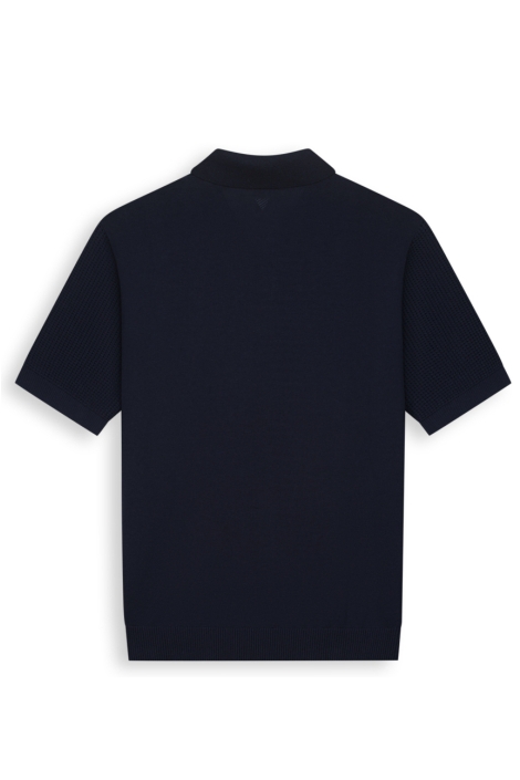 Pure Path blauwe heren polo | Achteraanzicht