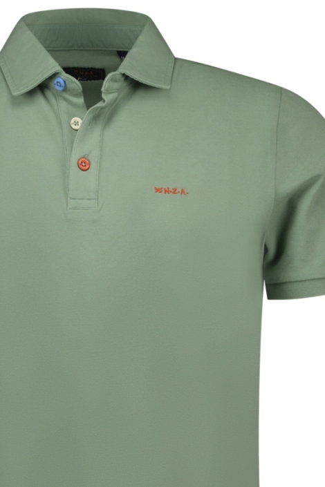 NZA groene heren polo | Close up