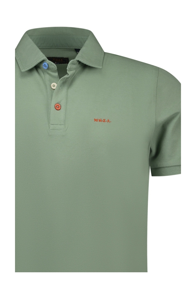 NZA groene heren polo | Close up
