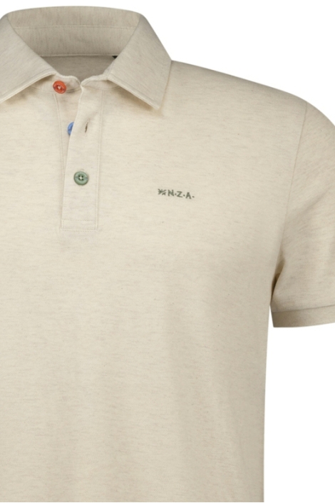 NZA ecru heren polo | Close up