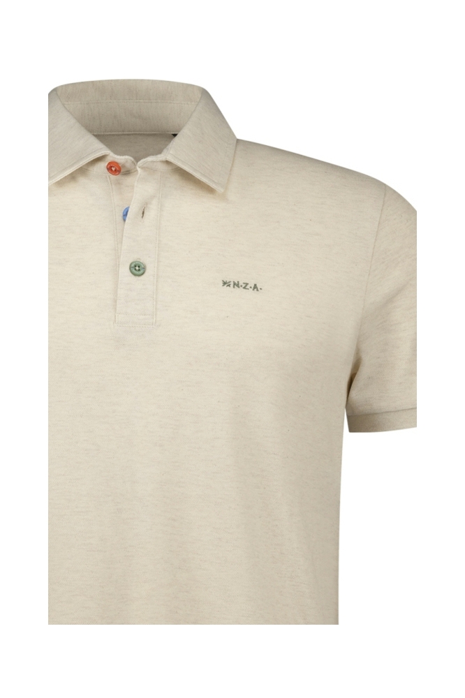 NZA ecru heren polo | Close up