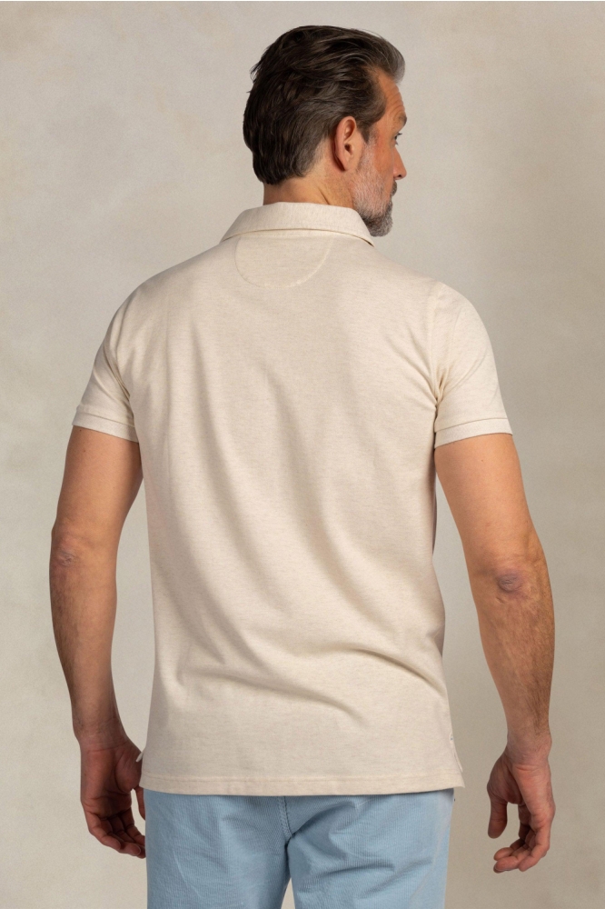 NZA ecru heren polo | Model achteraanzicht