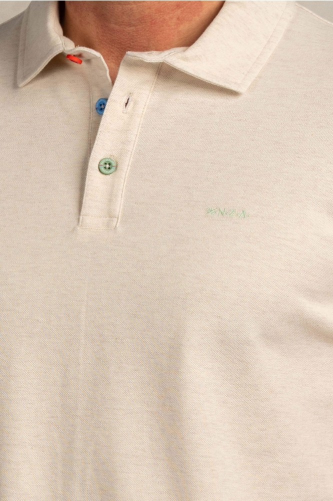 NZA ecru heren polo | Close up