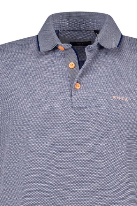 NZA blauwe heren polo | Close up
