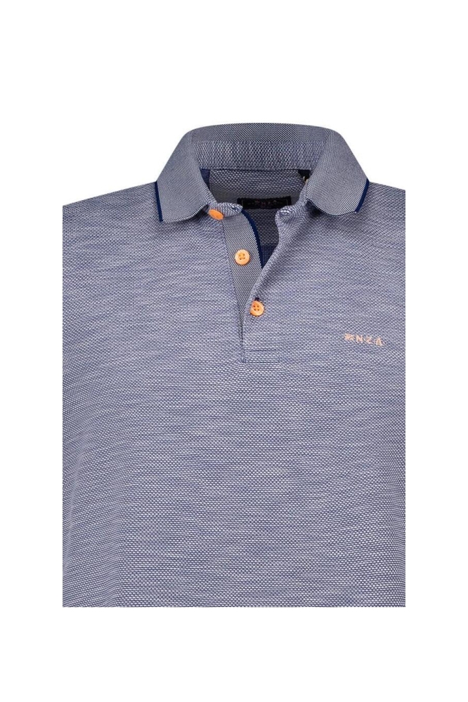 NZA blauwe heren polo | Close up