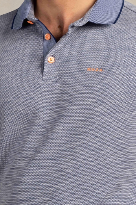 NZA blauwe heren polo | Close up