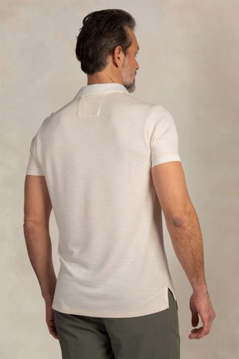 NZA ecru heren polo | Model achteraanzicht