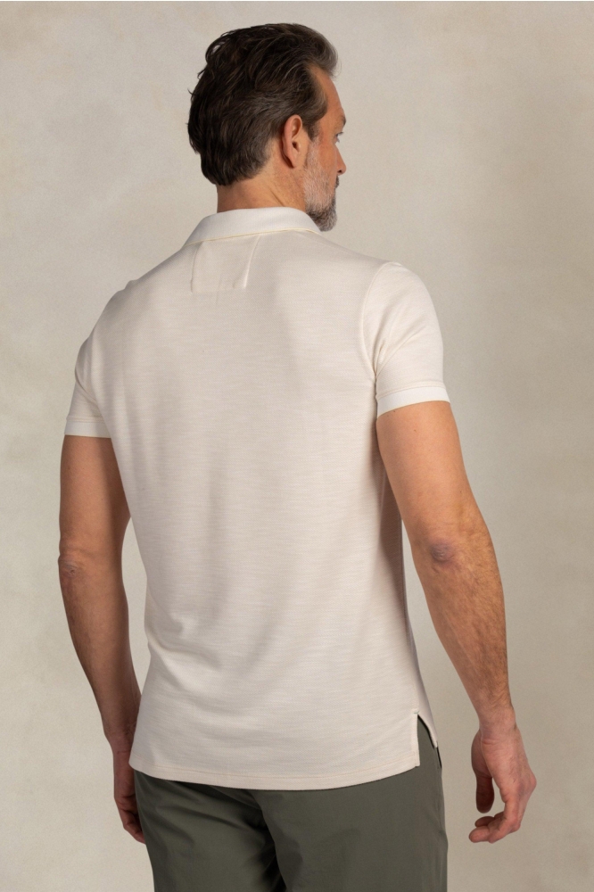NZA ecru heren polo | Model achteraanzicht