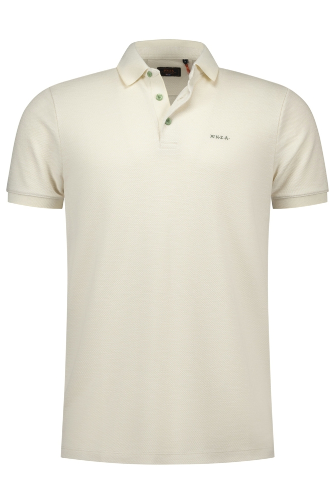 NZA ecru heren polo | Vooraanzicht