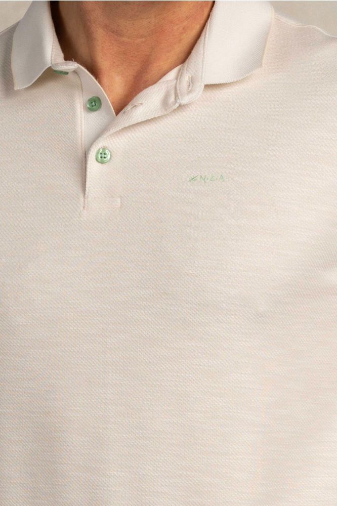 NZA ecru heren polo | Close up