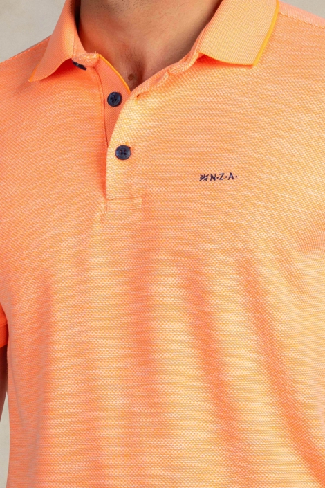 NZA oranje heren polo | Close up