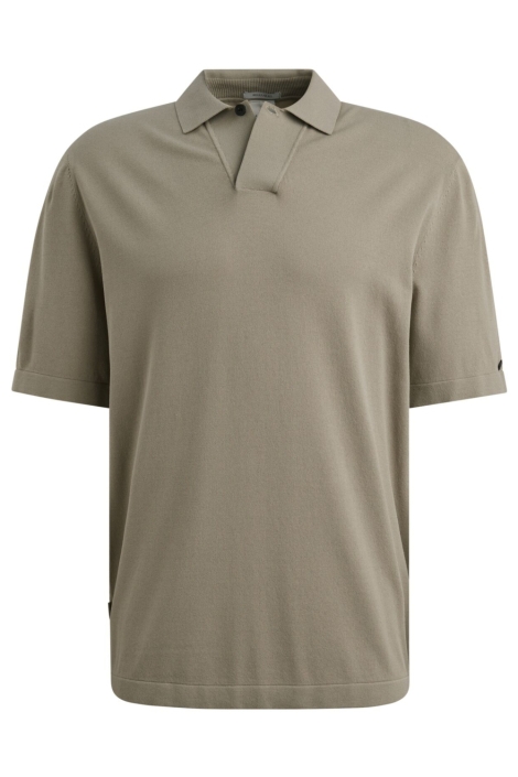 Cast Iron taupe heren polo | Vooraanzicht