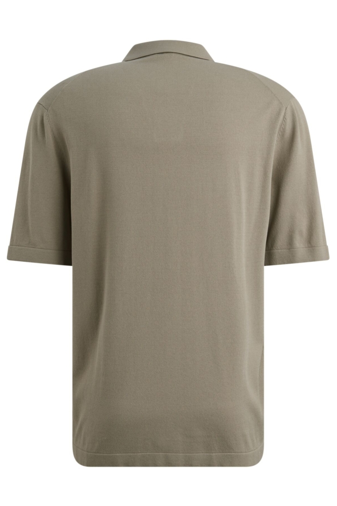 Cast Iron taupe heren polo | Achteraanzicht