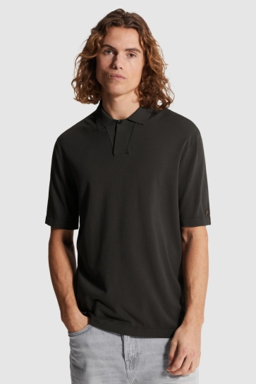 Cast Iron short sleeve polo regular fit visc Grijs