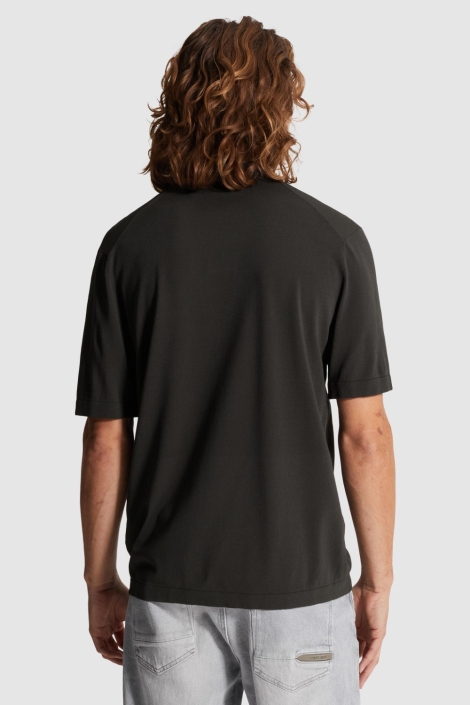 Cast Iron grijze heren polo | Model achteraanzicht