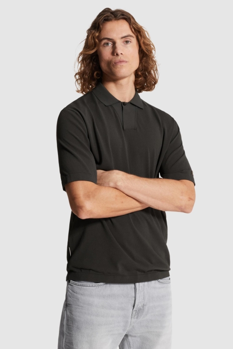 Cast Iron grijze heren polo | Model vooraanzicht