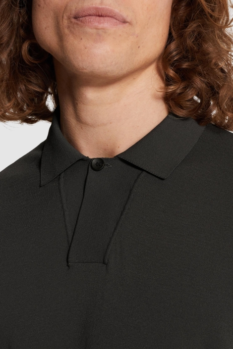 Cast Iron grijze heren polo | Close up