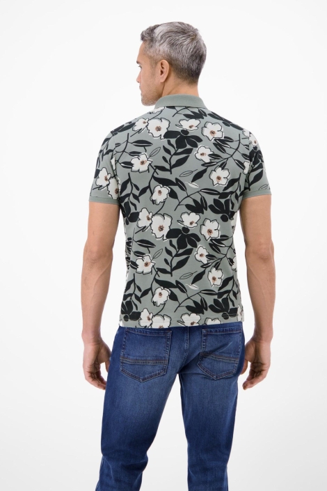 Lerros groene heren polo | Model achteraanzicht