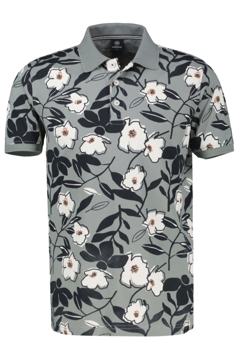 Lerros groene heren polo | Vooraanzicht