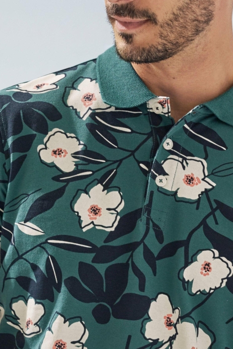 Lerros groene heren polo | Close up