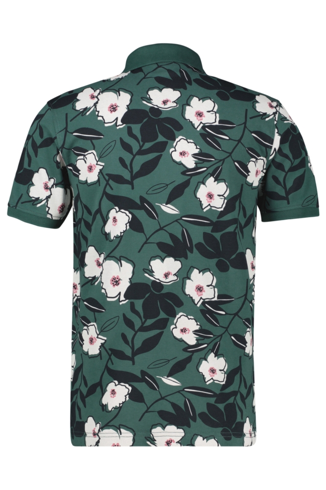 Lerros groene heren polo | Achteraanzicht