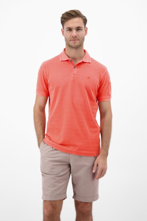Lerros oranje heren polo | Model vooraanzicht