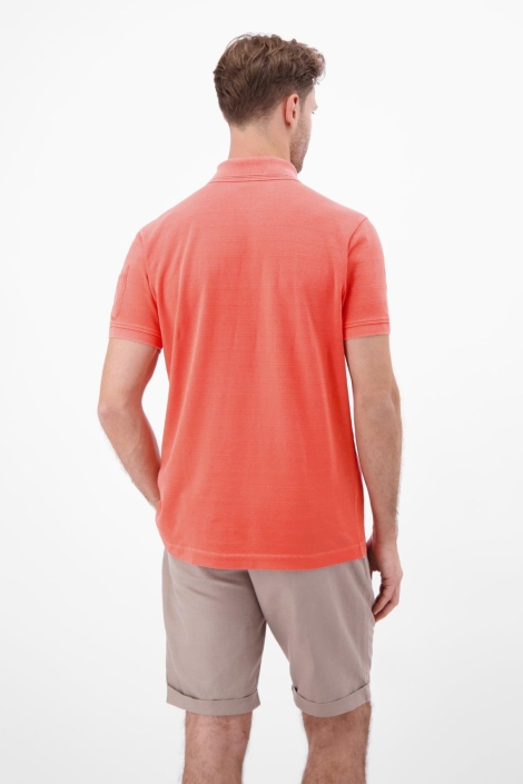 Lerros oranje heren polo | Model achteraanzicht