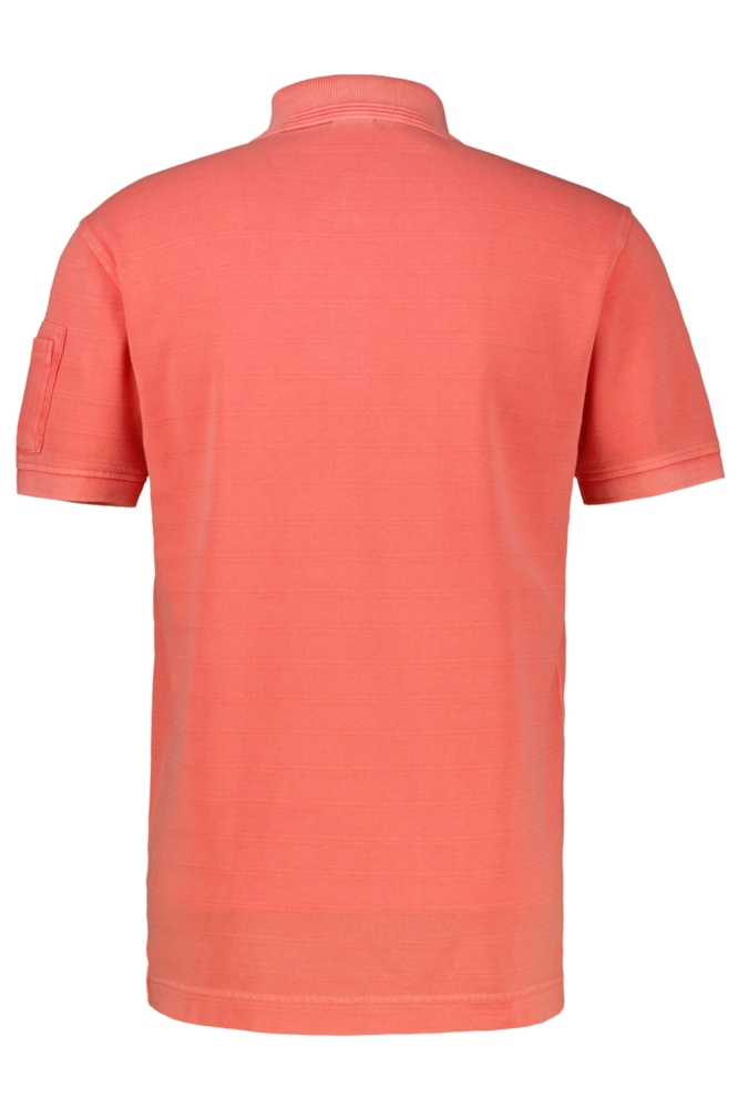 Lerros oranje heren polo | Achteraanzicht