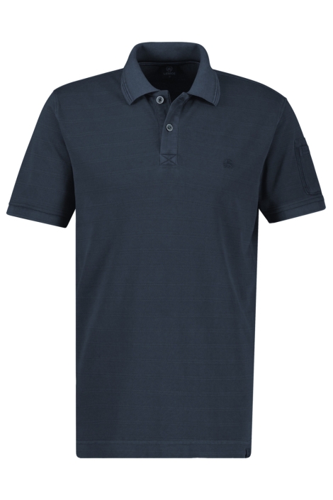 Lerros blauwe heren polo | Vooraanzicht