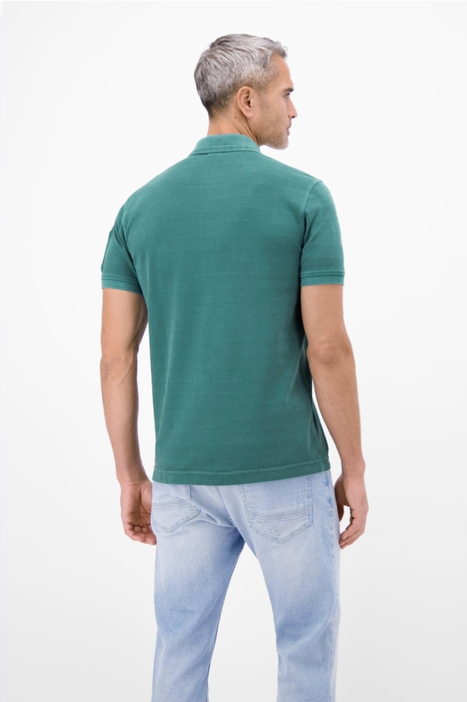 Lerros groene heren polo | Model achteraanzicht