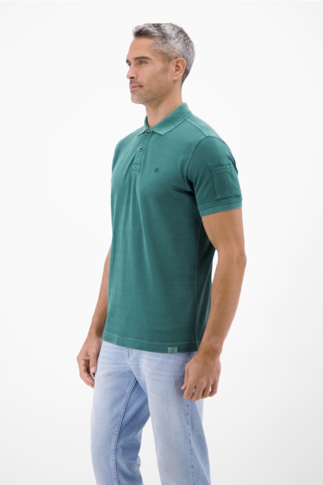 Lerros groene heren polo | Model zijaanzicht