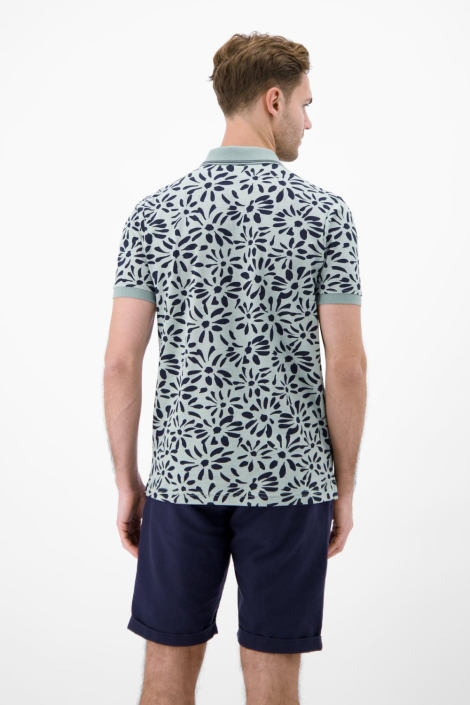 Lerros groene heren polo | Model achteraanzicht