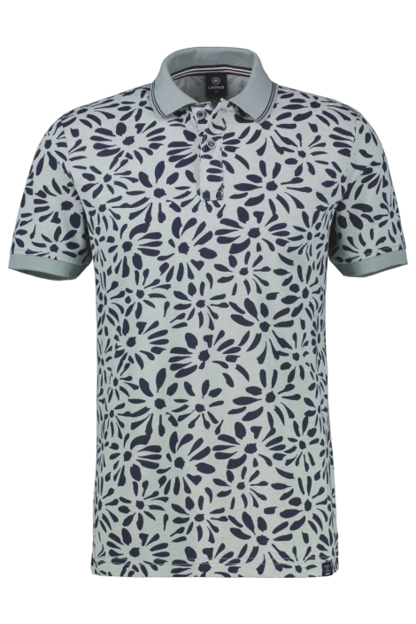 Lerros groene heren polo | Vooraanzicht