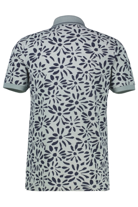 Lerros groene heren polo | Achteraanzicht