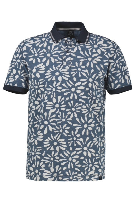 Lerros blauwe heren polo | Vooraanzicht