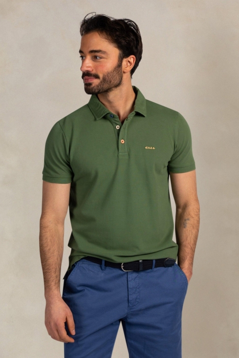 NZA groene heren polo | Model vooraanzicht