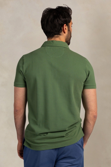 NZA groene heren polo | Model achteraanzicht