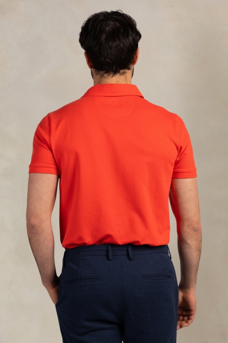 NZA rode heren polo | Model achteraanzicht