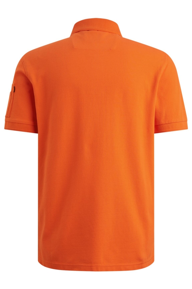 PME legend oranje heren polo | Achteraanzicht