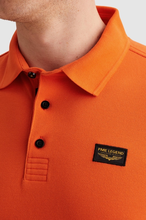 PME legend oranje heren polo | Close up