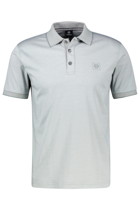 Lerros grijze heren polo | Vooraanzicht