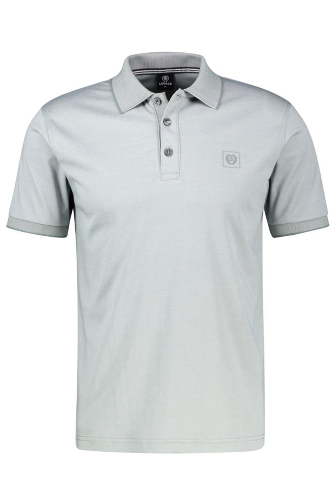 Lerros grijze heren polo | Vooraanzicht