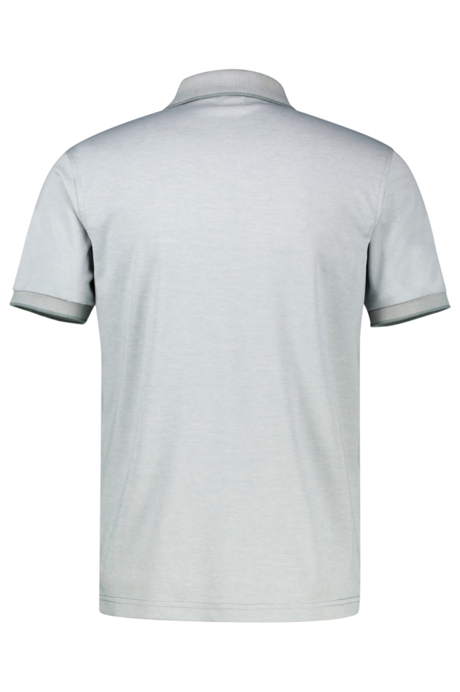 Lerros grijze heren polo | Achteraanzicht