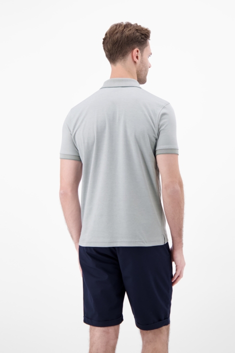 Lerros grijze heren polo | Model achteraanzicht