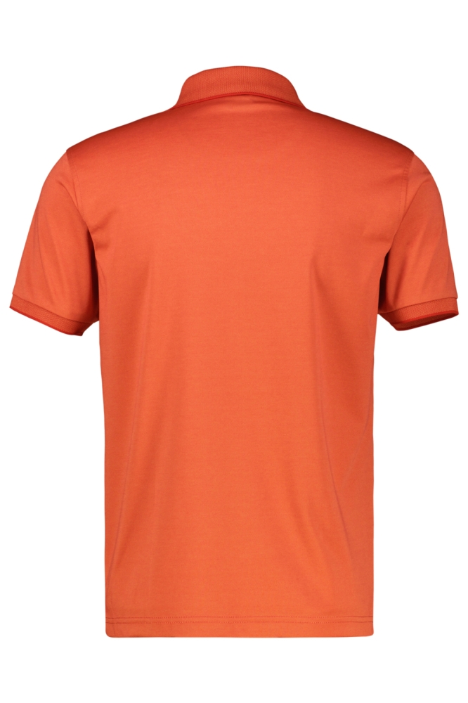 Lerros oranje heren polo | Achteraanzicht