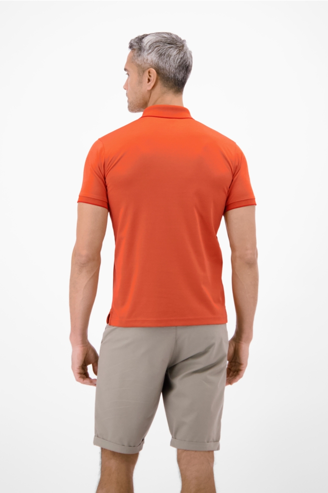 Lerros oranje heren polo | Model achteraanzicht