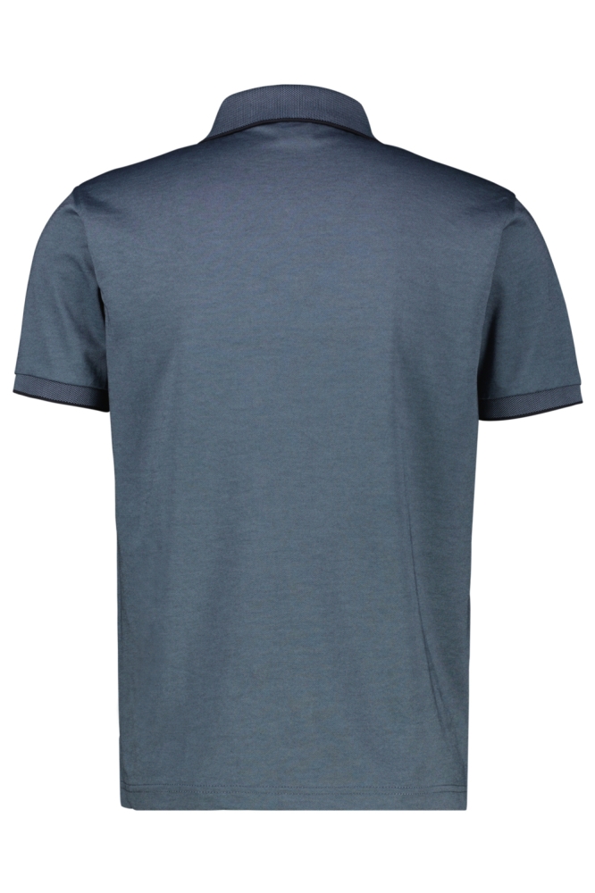Lerros blauwe heren polo | Achteraanzicht
