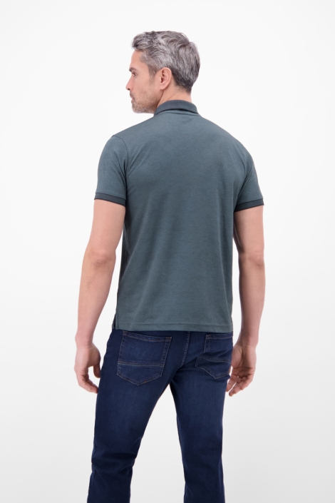 Lerros blauwe heren polo | Model achteraanzicht