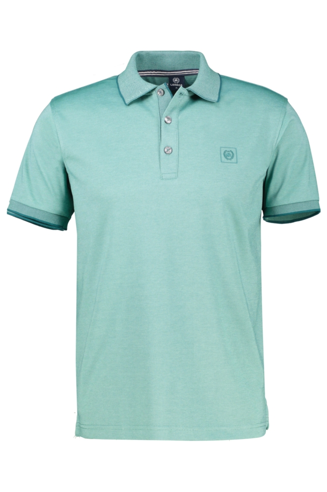 Lerros groene heren polo | Vooraanzicht