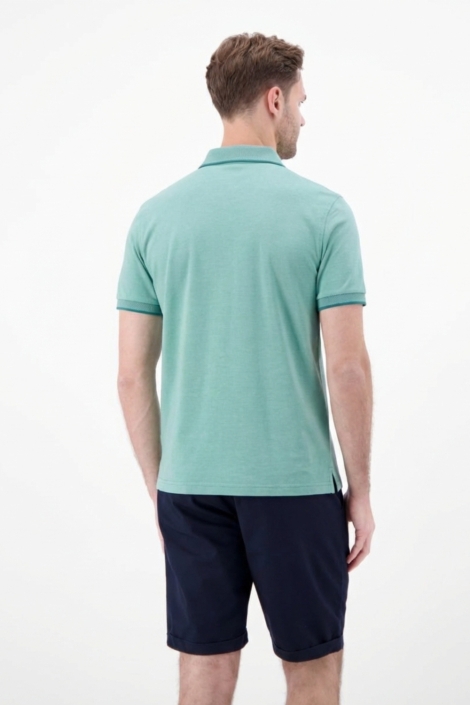 Lerros groene heren polo | Model achteraanzicht